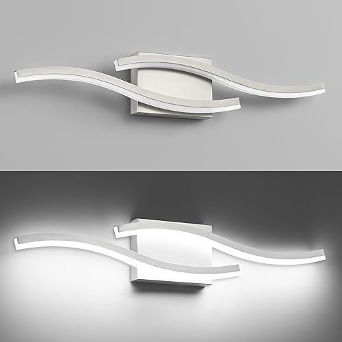 Miniatura 6 de PRESDE Lámpara LED de tocador de baño de 24 pulgadas, moderna lámpara de pared de níquel cepillado sobre espejo regulable