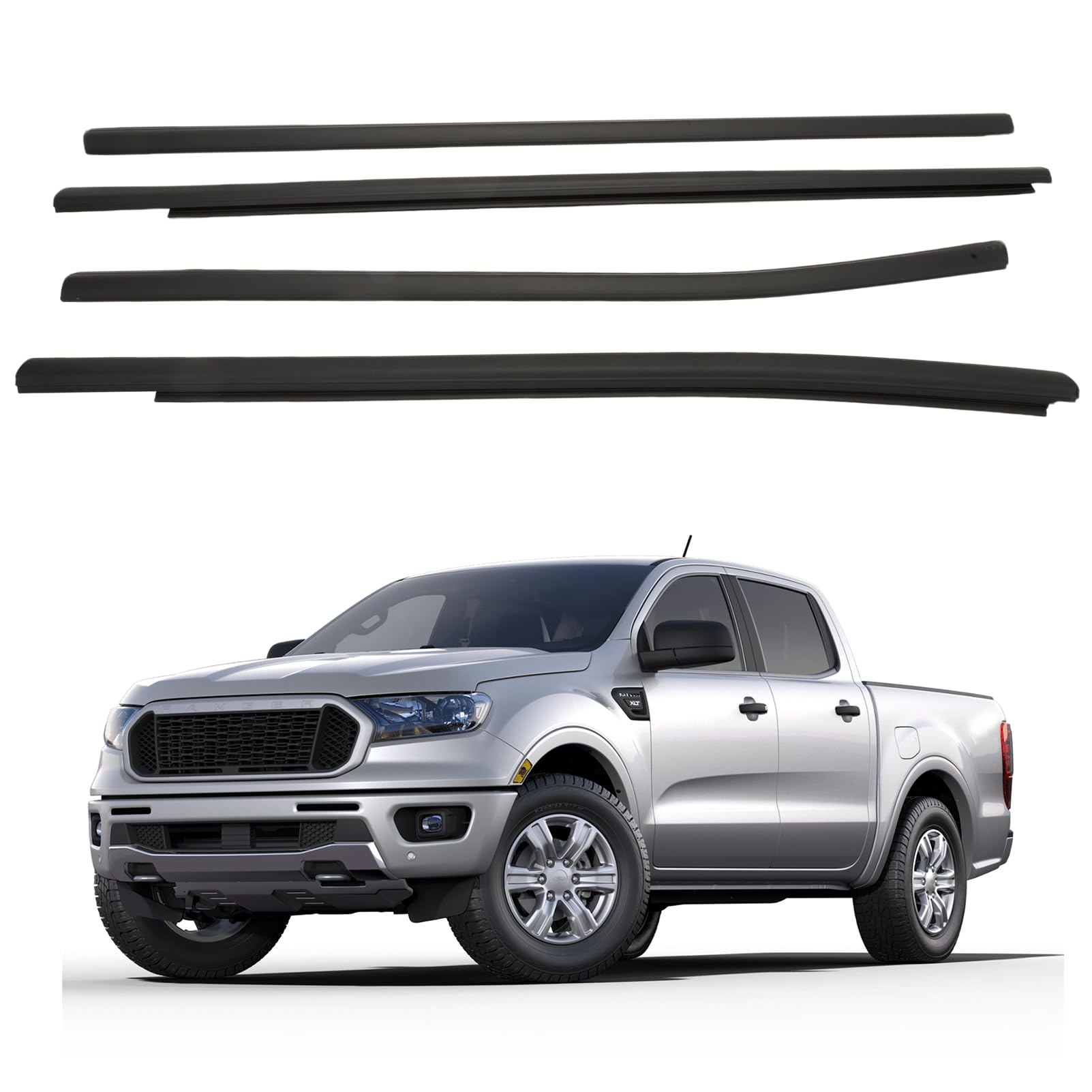 Window Belt Weatherstrip Molding Fit for Ranger 2019 2020 2021 2022 2023 Window weatherstrip 4Pcs