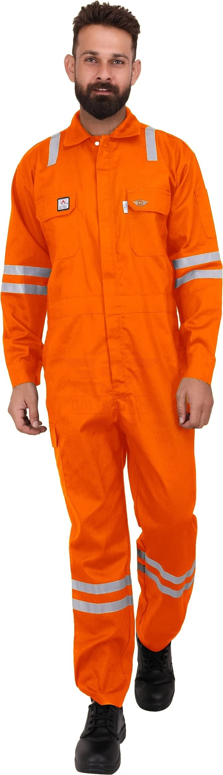 CLUB TWENTY ONE Mens Pyrovatex Treated Flame Resistant FR High Visibility Coverall Boiler Suit, Workwear Full Body Suit for Men (Size - Large, Color - Orange) (B09Q61Q2ST) Amazon Price History, Amazon Price Tracker