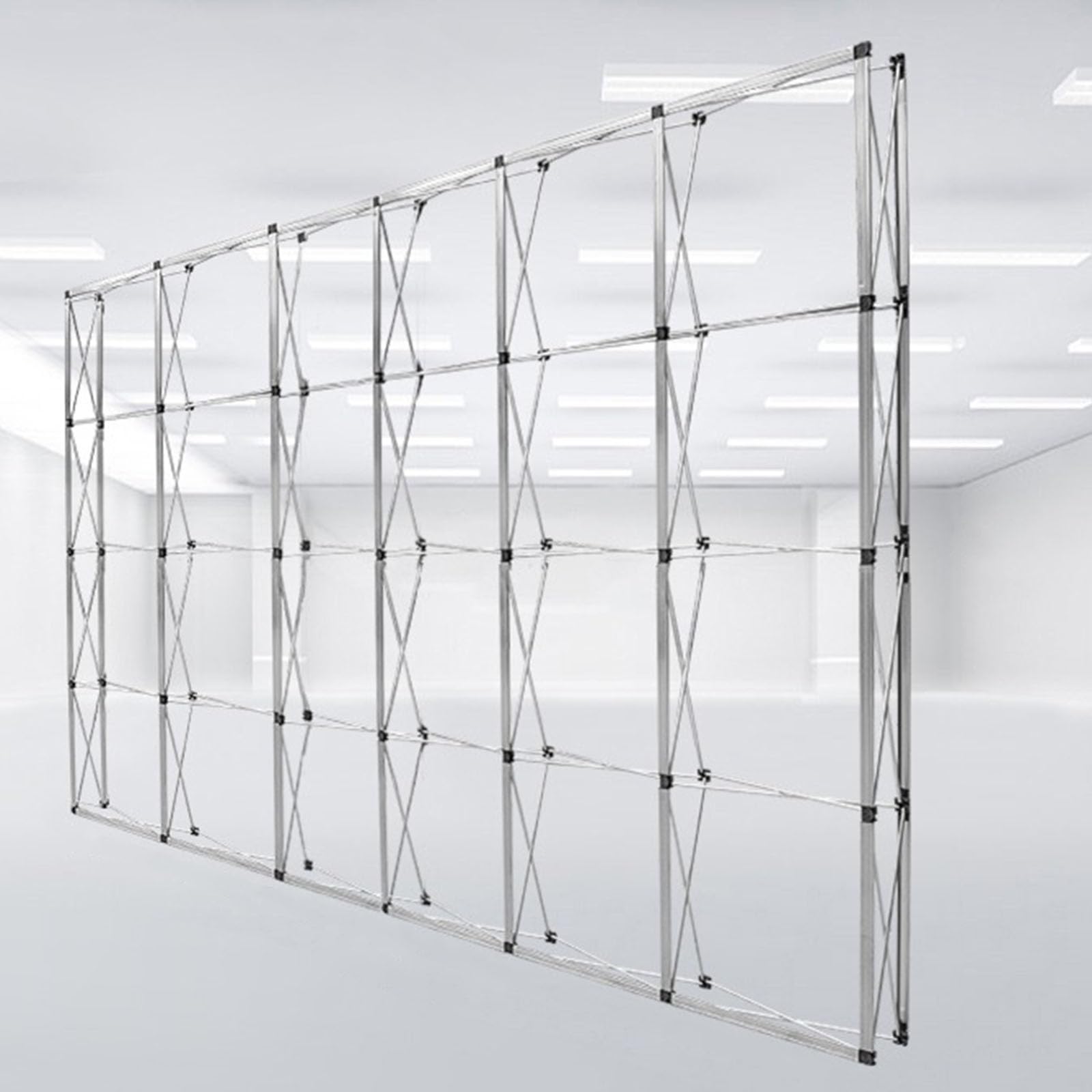 KJZQXYX Display Stand Tension Backdrop Booth Frame, Folding Aluminum Trade Show Exhibition Banner Stand, for Events and Conferences ( 4*5 grid)