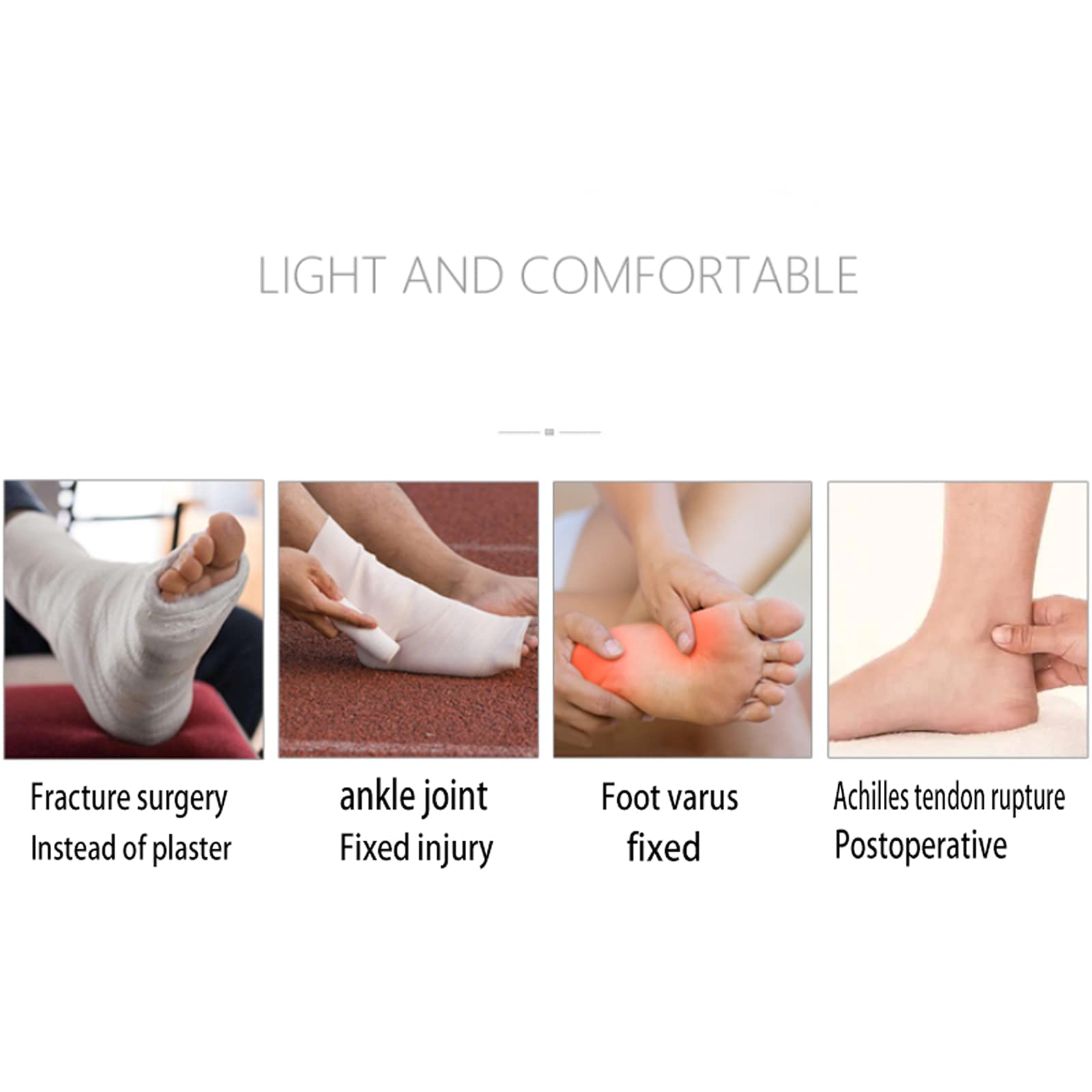 Bota ortopédica para fracturas, Tobillera, Protector de Pantorrilla, Suela Antideslizante, cómoda y Transpirable para Lesiones de Tobillo, fracturas, esguinces, Lesiones fijas, Derecha, L