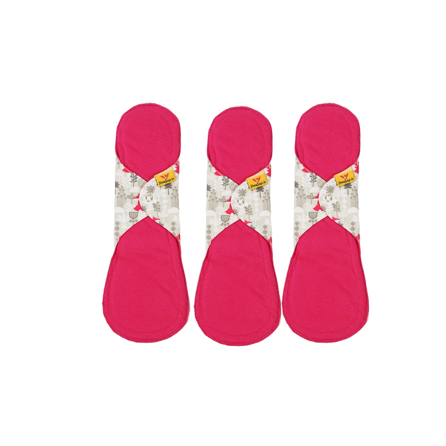 Stonesoup.in Petals Mandya Heavy Pads- Reusable and washable cloth Pad for heavy flow days- Set of 3