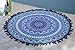 Apoorva impex Tassel Fringe Roundie Mandala Beach Throw, Round Mandala Beach Sheet, Tassel Fringing Mandala, Meditation Yoga Mat with Beautiful Carry Bag