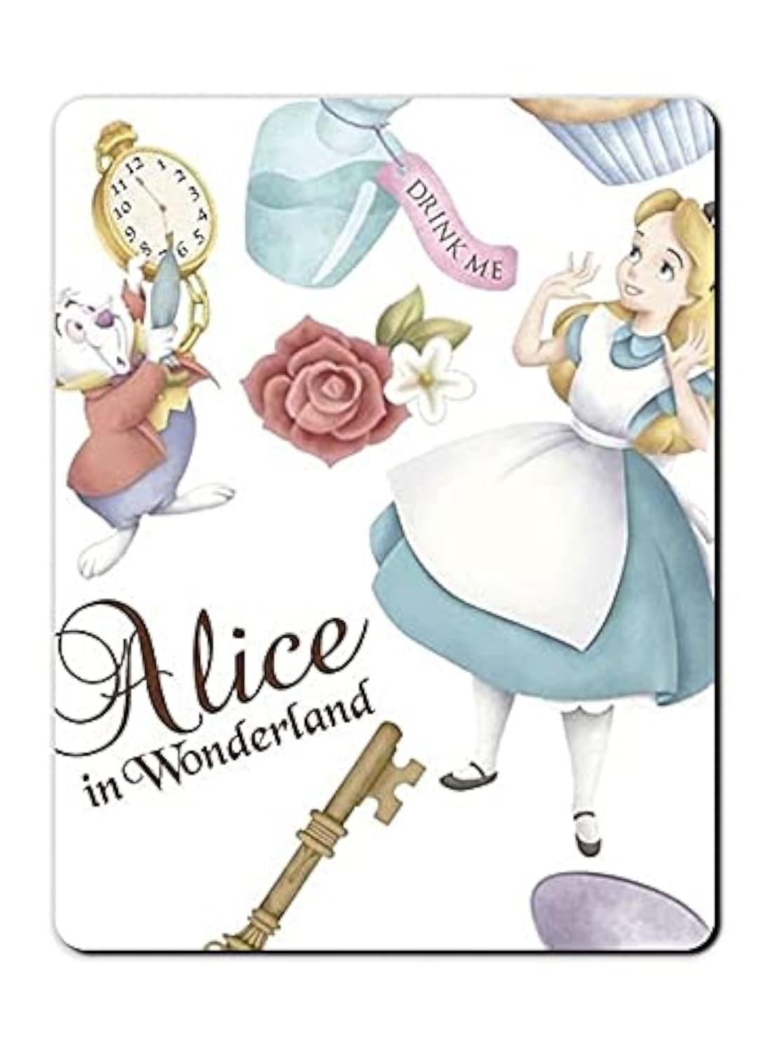 Theodor Rectangular Cute Mouse Pad Mouse Mat with Design, Non-Slip Rubber Base Waterproof Women For Game Office Mouse Pads Size 8.5 x 7.5 Inch Alice In Wonder