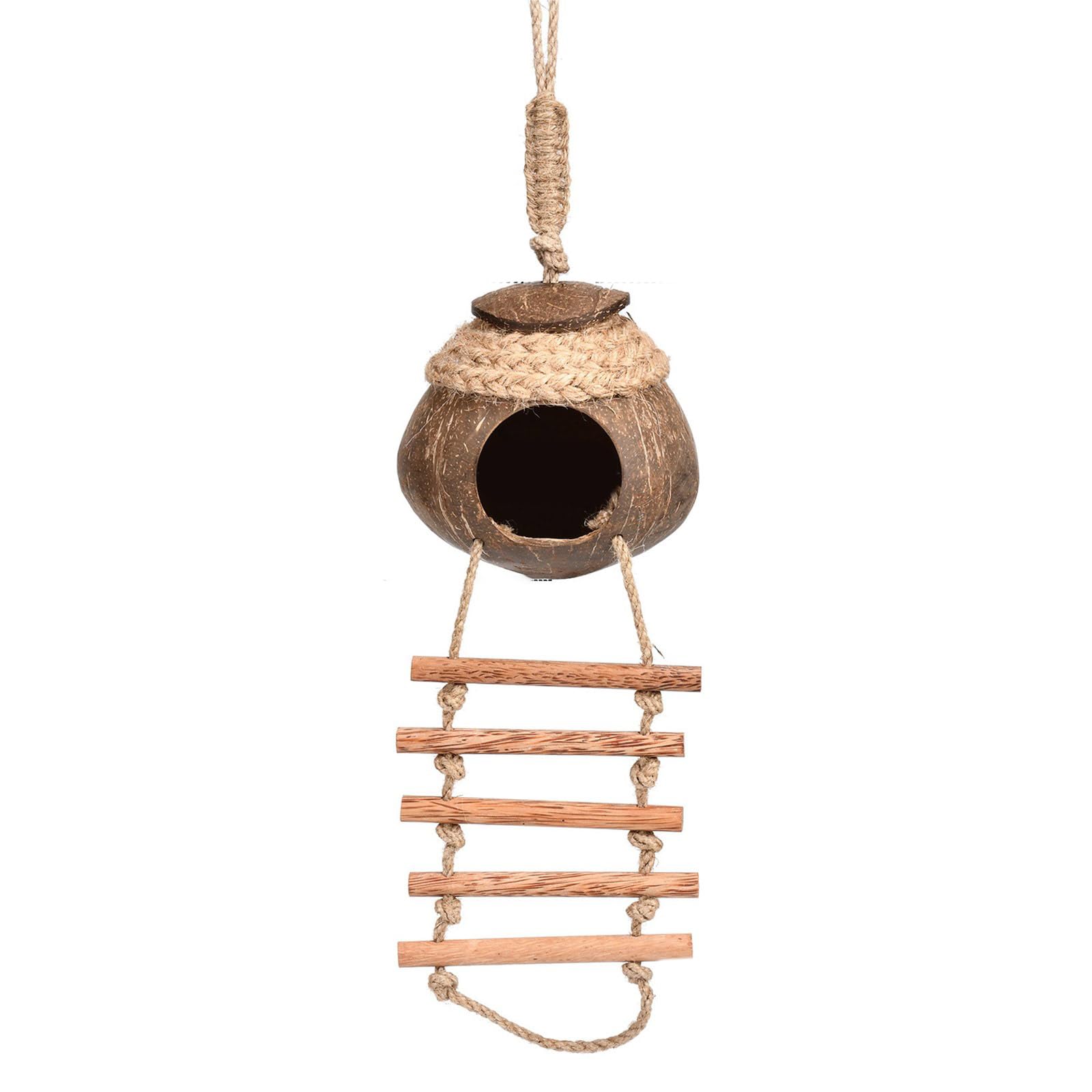 XuQiZZpp Durability Coconuts Shell Bird Nest Coconuts Parrots Hanging House Hideouts for Pet Lover and Bird Breeders