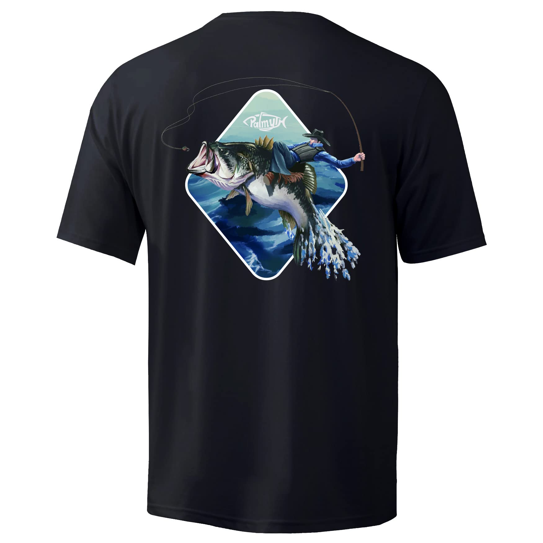 Palmyth Men's Fishing Shirt Short Sleeve Sun Protection UV UPF 50+ SPF T-Shirt