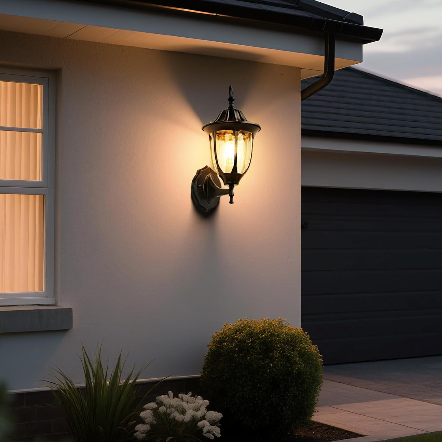 NOUVO Vintage Outdoor Wall Light - Aluminum Body & Clear/Color Glass Diffuser, IP44 Waterproof, E27 Socket (Bulb Not Included), 100-240V, CE/RoHS Certified – Perfect for Porch, Garage, Patio