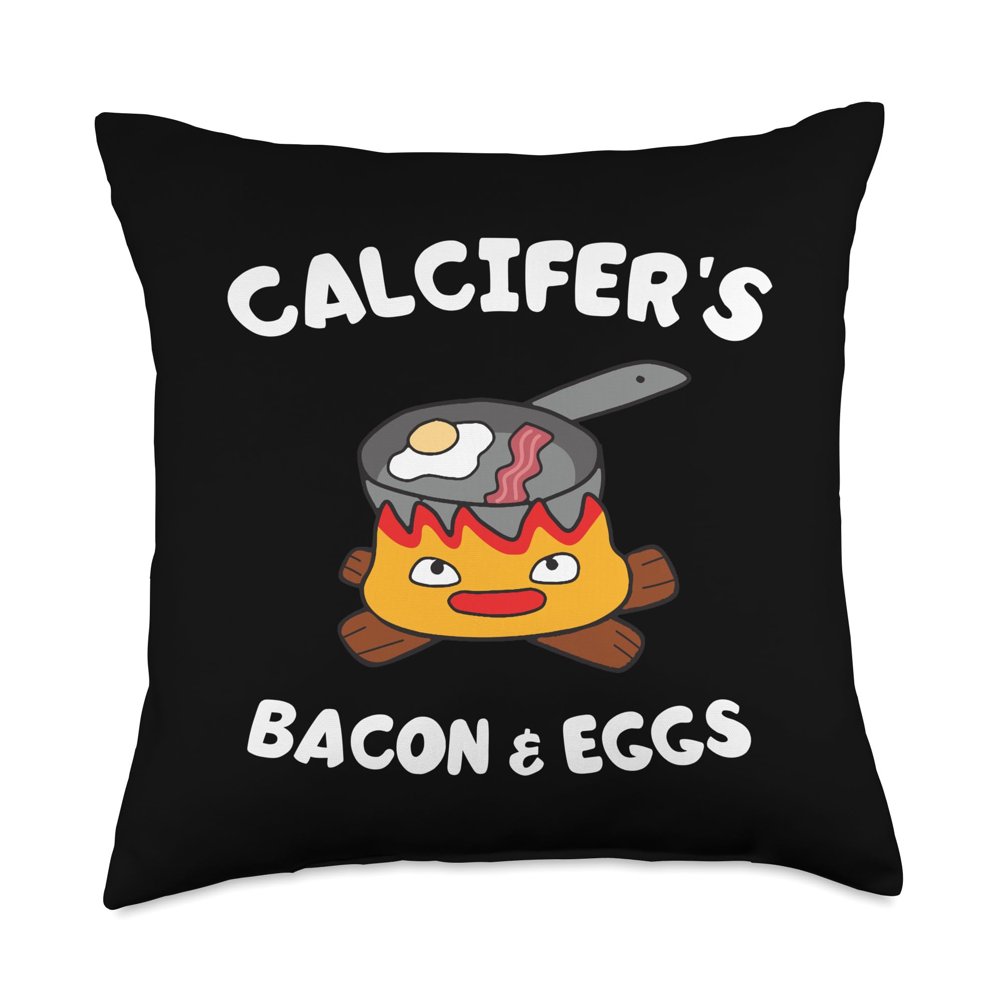 Calcifers bacon and egg Cook - Funny Food lover Throw Pillow
