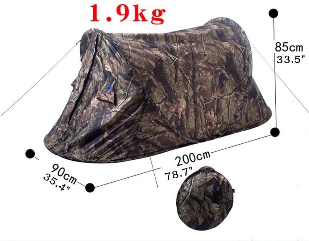 Portable Outdoor 2-Person Camouflage Camping Hiking Easy Installation Instant Pop-Up Tent, Waterproof, Ultra-Light Hiking, Camping, Hunting, Fishing Pop-Up Tent