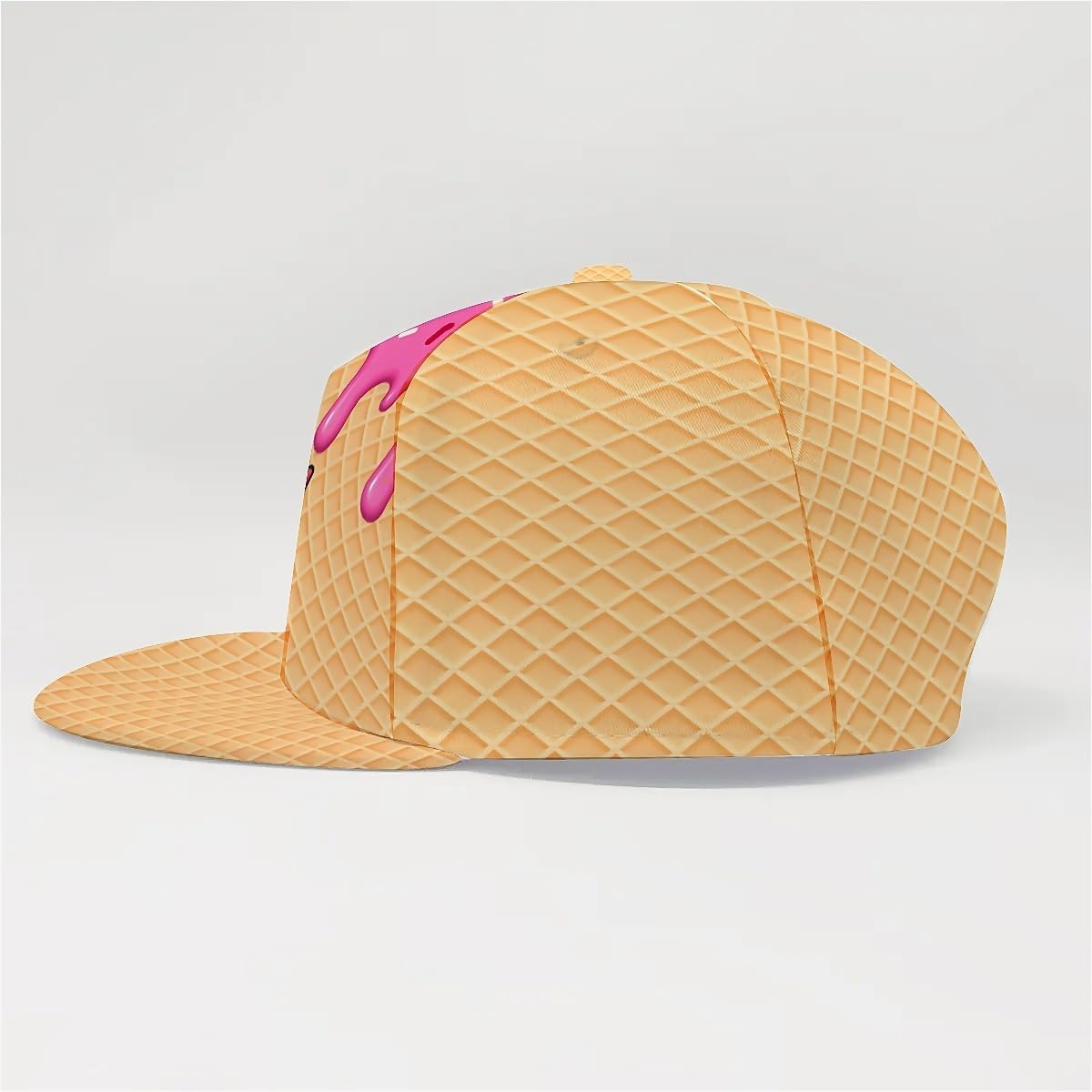 Football Ice Cream Drip Youth Cap, Waffle Pattern Hat for Kids Teens, Game Day Sports Gift