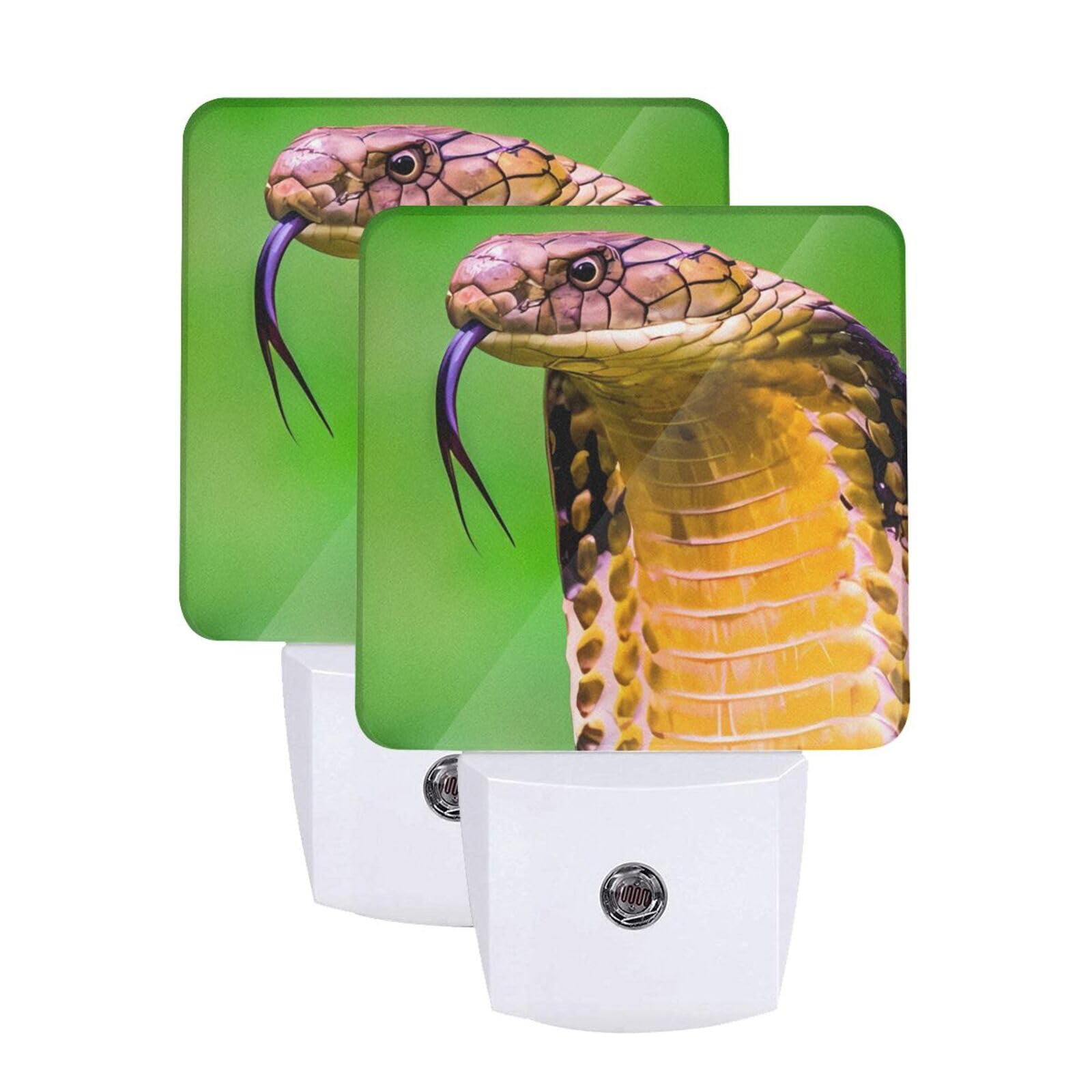 Cobra Snake LED Night Lights 2 Pack Plug in Night Light Dusk to Dawn Sensor Night Lamp Auto-On/Off Plug into Wall Nightlights for Adults Kids Room Bedroom Bathroom Decor