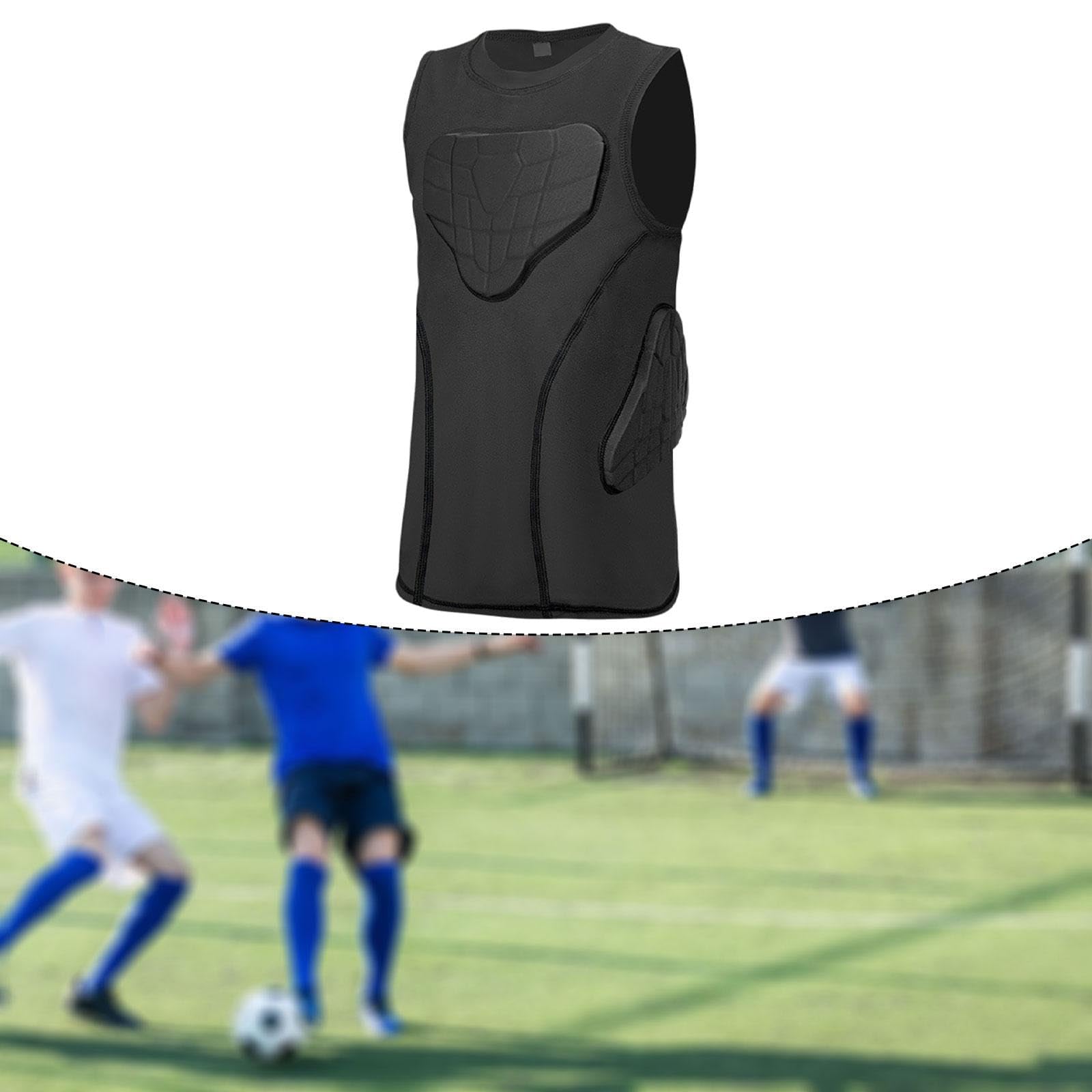 Oshhni Gilet de Protection des côtes de Football, Haut d'entraînement en Tissu, Combinaison Multifonction sans Manches, Protection de Poitrine pour