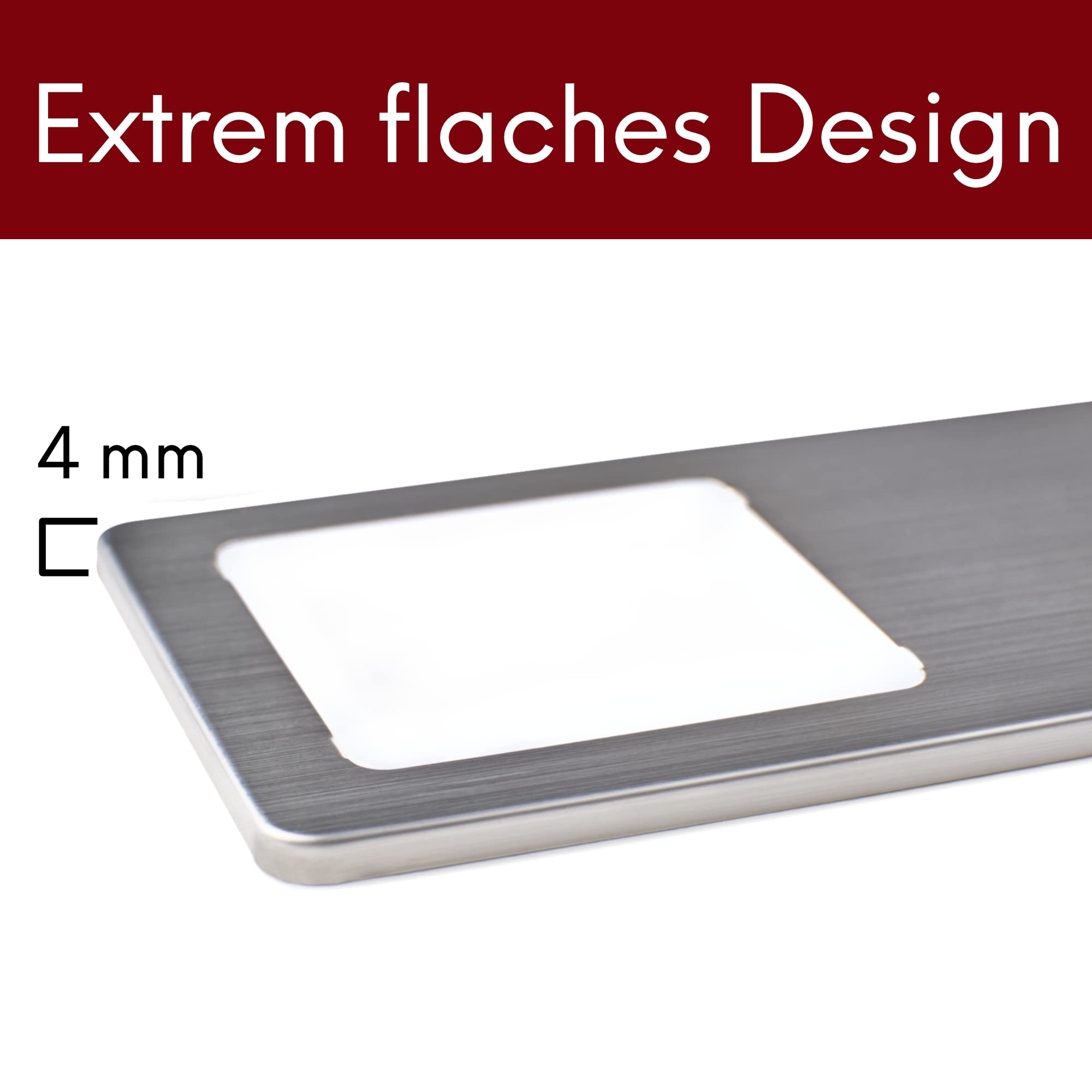 kalb | LED Unterbauleuchten Edelstahl gebürstet 5W- sehr flache Küchenleuchte Einbaustrahler Einbauspot, Auswahl:3er Set warmweiss