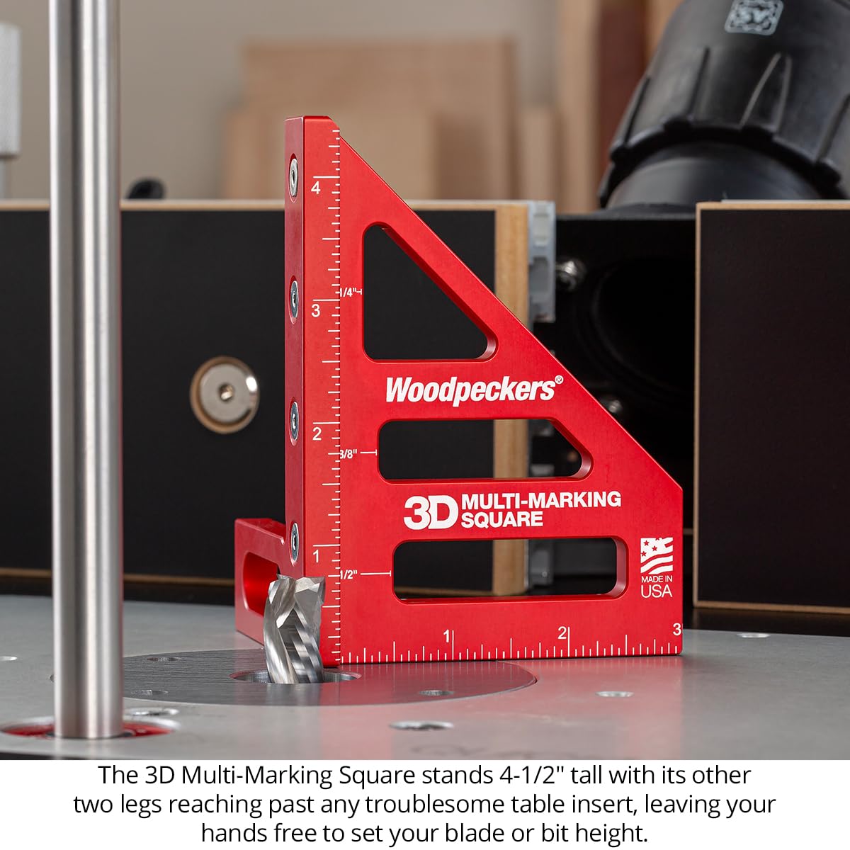 Woodpeckers Cuadrado multimarcado 3D, versión métrica, fabricado en Estados Unidos, cuadrado de aluminio para carpintería para diseño, carpintería, comprobación de montaje