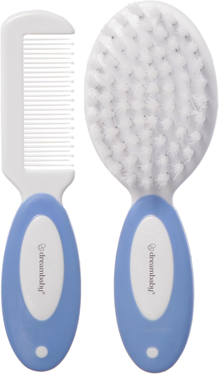 Dreambaby Deluxe Super Soft Bristles Brush and Comb Set - with Easy-Grip Toddler Size Handle - Blue - Model L327