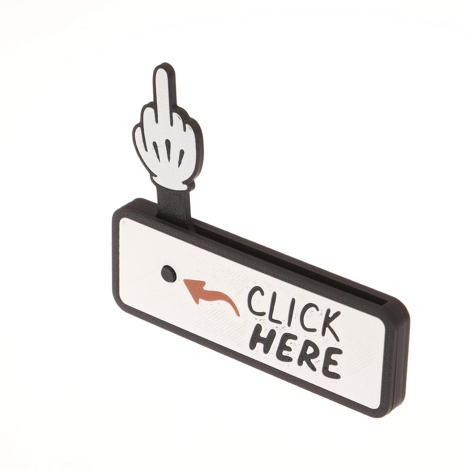 The Click Here Surprise Button, Hilarious Prank Toys, 3D Printed Funny Pop-Up Middle Gifts Finger Button Surprise Prank Gifts for Adult, Novelty Office Humor Stress Relief Middle Finger Toys