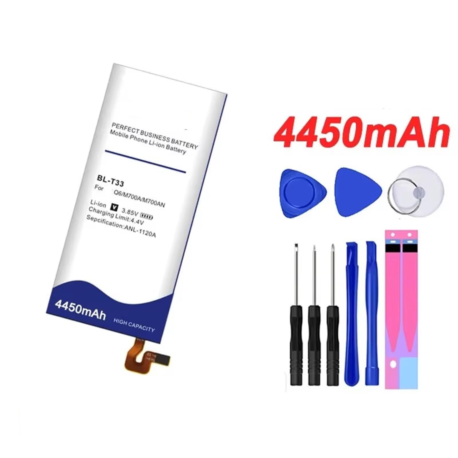 BL-49SF BL-41ZH BL-T39 BL-T33 BL-44E1F Batteria for 4 Leon L50 C40 Q6 V20 VS995 US996 H525N K10 G7 AS330(BL-T33)