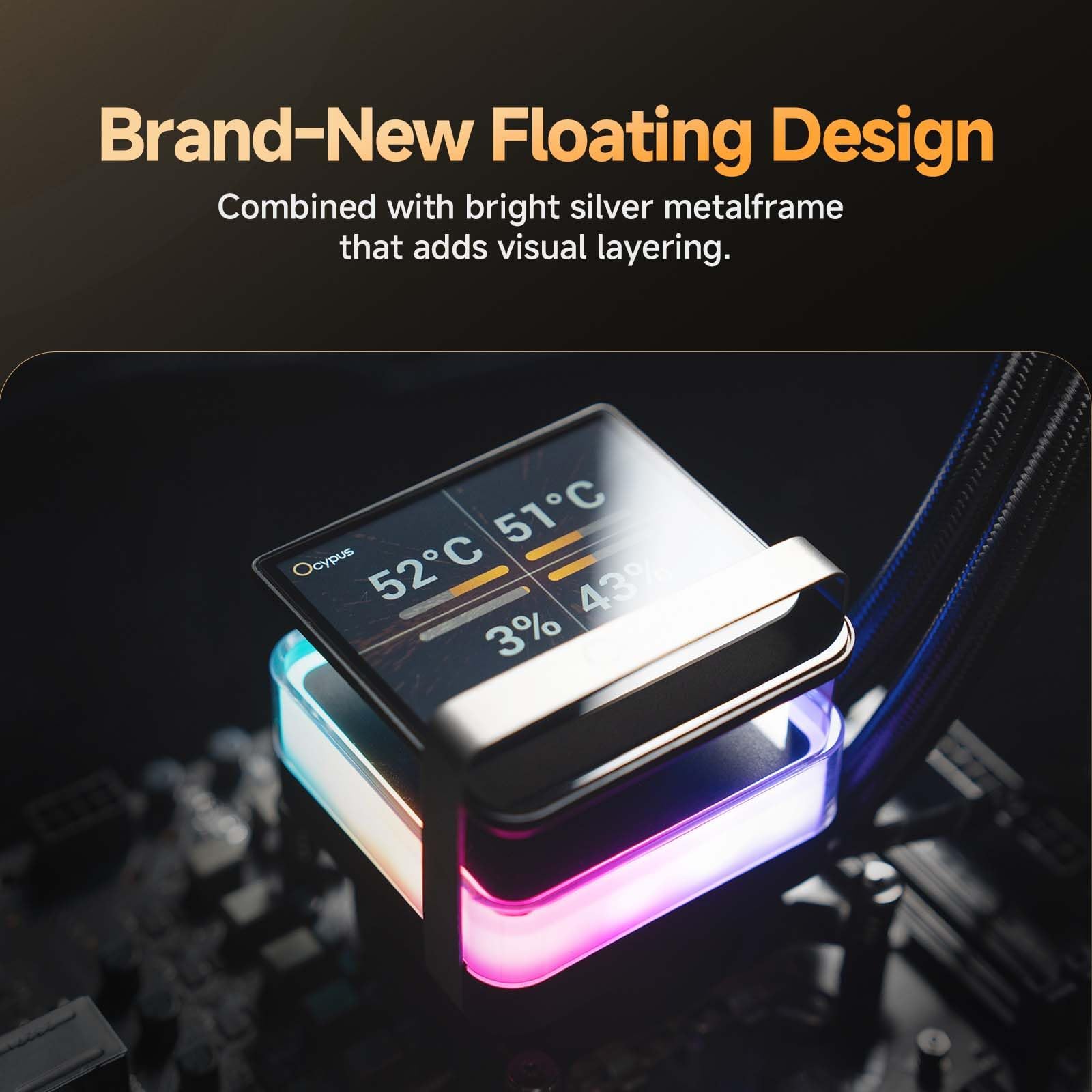 Sigma PRO L36 BK AIO Wasserkühlung 360mm CPU Kühler mit 3.5" IPS Display | 640×480px,Floating ARGB Lighting,FDB Silent PC Lüfter,310W TDP Wasserkühler CPU Cooler for Intel LGA1700/1851& AMD AM4/AM5
