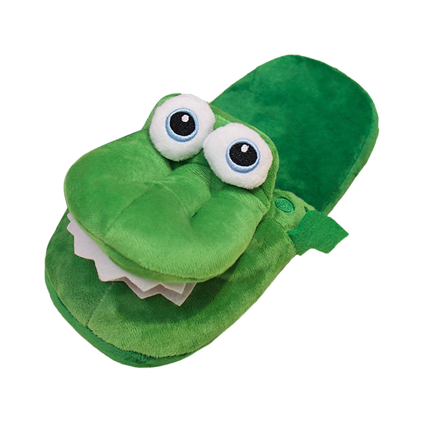 SECRET DESIRECrocodile Cotton Slippers Home Cotton Shoes Fuzzy Cute Mouth Opening Slipper 36 To 39