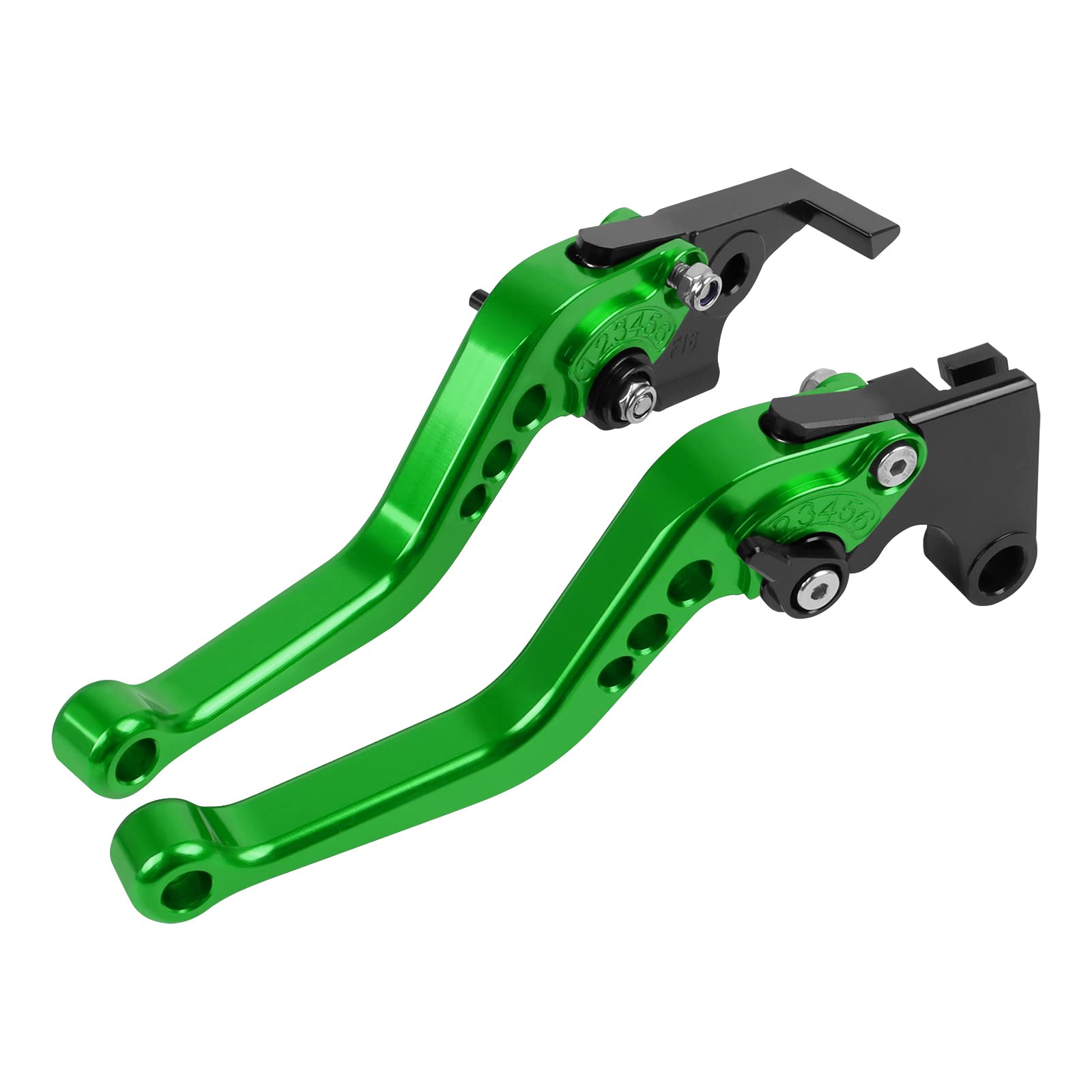 Short Brake Clutch Lever Sets CNC Aluminum Replacement for Kawasaki 2017-2023 Z650 Z900 Ninja 650R ER-6F Vulcan S 650 EN650 KLE650 Versys 650 KLZ1000 Versys 1000 ZX-4R (Green)