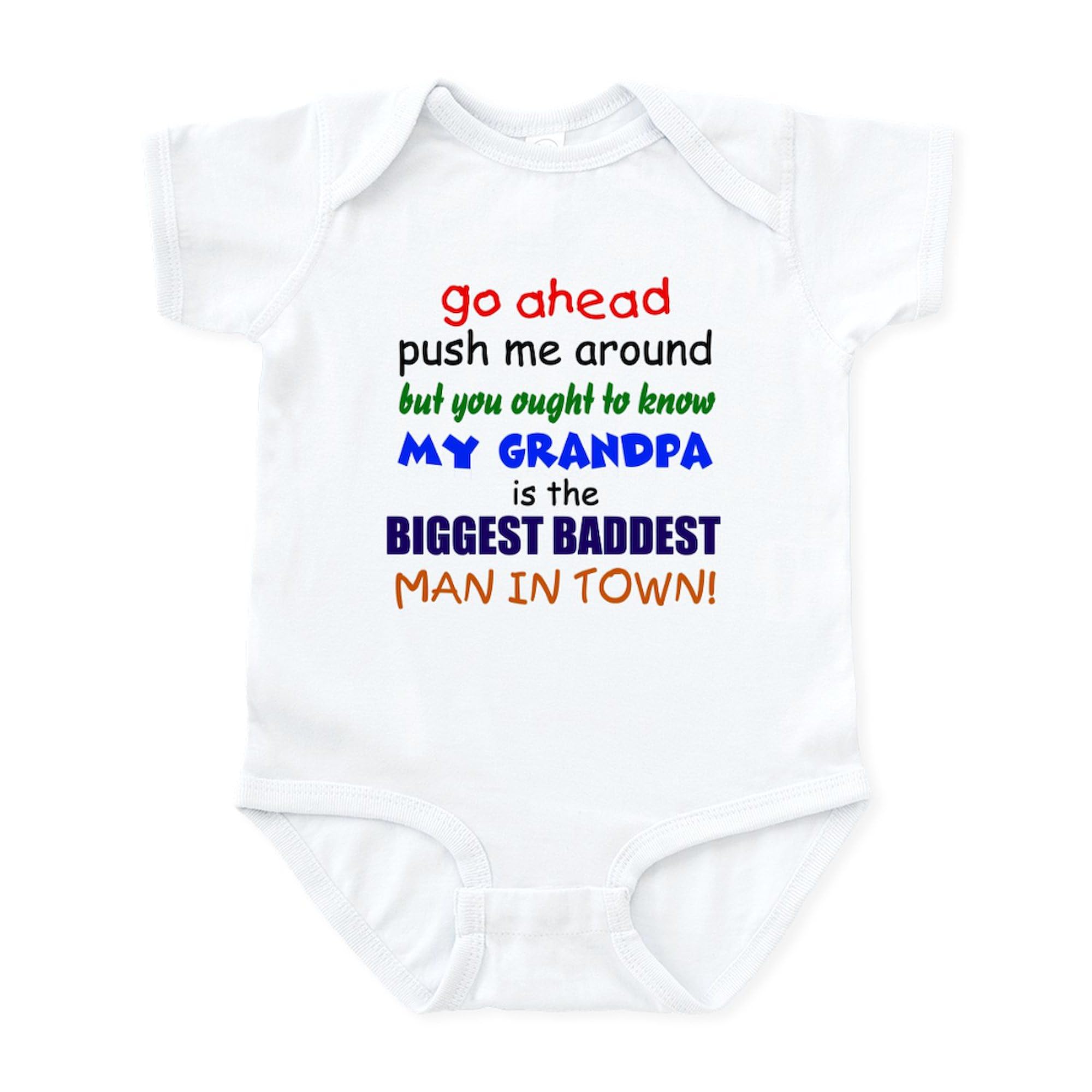 CafePress Baddest Grandpa Infant Bodysuit Cute Infant Bodysuit Baby Romper Cloud White