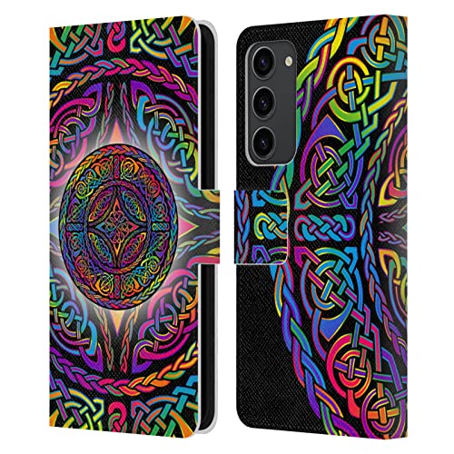 Funda de cuero tipo libro Samsung Galaxy S23+ 5G con estampado artístico multicolor