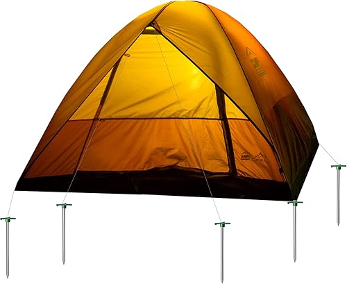 Miniatura 4 de Cheardia Paquete de 10 estacas de tienda de campaña resistentes, estacas de 10.25 pulgadas de metal antioxidantes, estacas de tierra para decoración