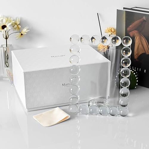 Miniatura 2 de Marco de fotos de cristal transparente de 5 x 7 pulgadas, marco de fotos con 24 bolas de alta calidad, perfecto para oficina, hogar y decoración de