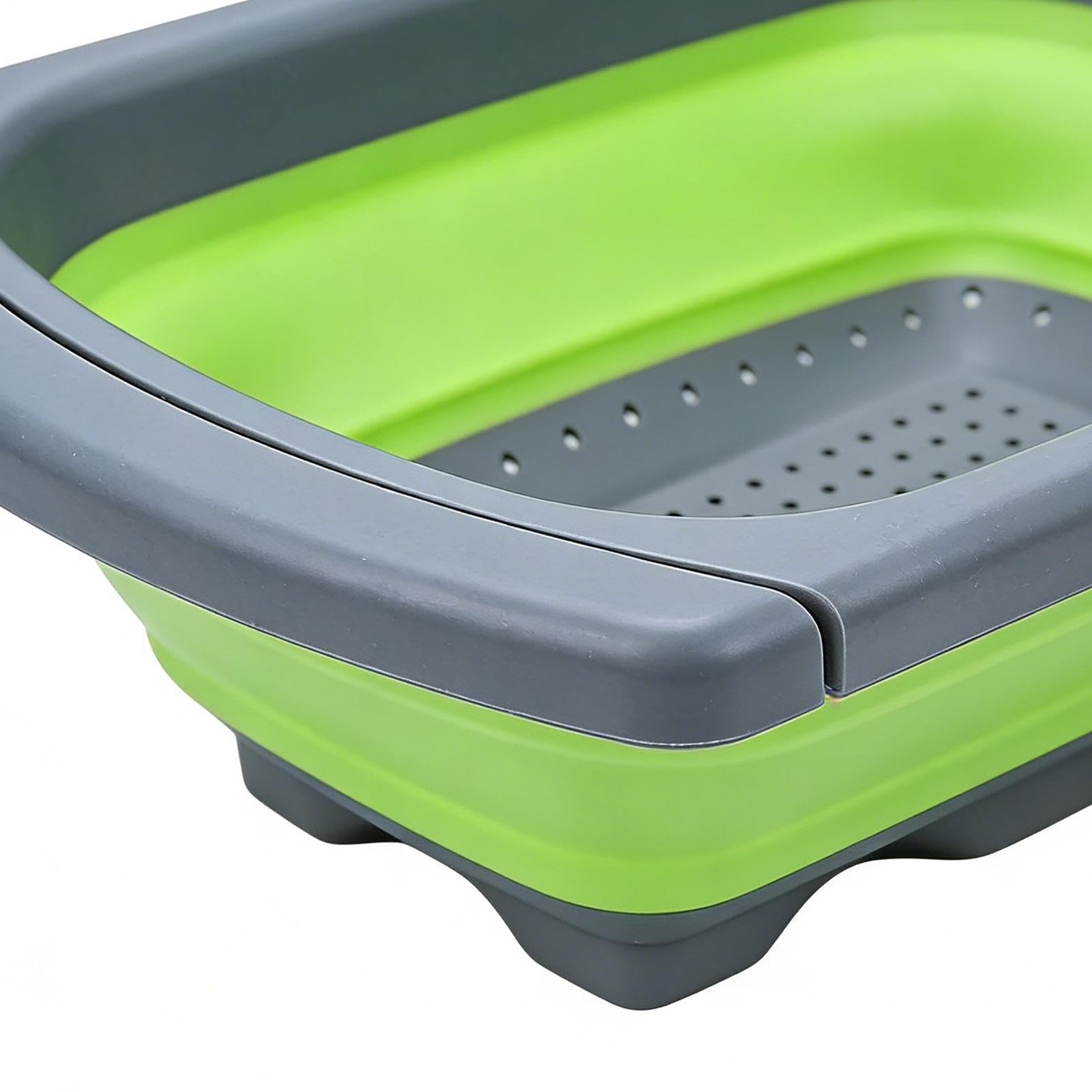 Colador Sobre El Fregadero: Escurridor De Verduras Plegable, Cesta Con Asas Extensibles, Colador De Alimentos De Silicona Para Pasta Y Frutas | Cocina Apartamento Granja Preparación De Comidas Lavado