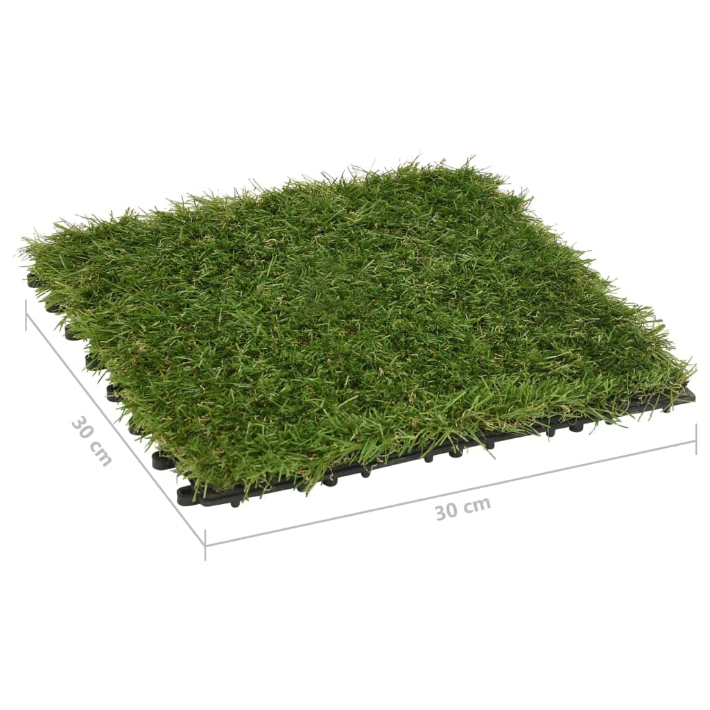 vidaXL Piastrelle in Erba Sintetica 22 pz 30x30 cm Verde