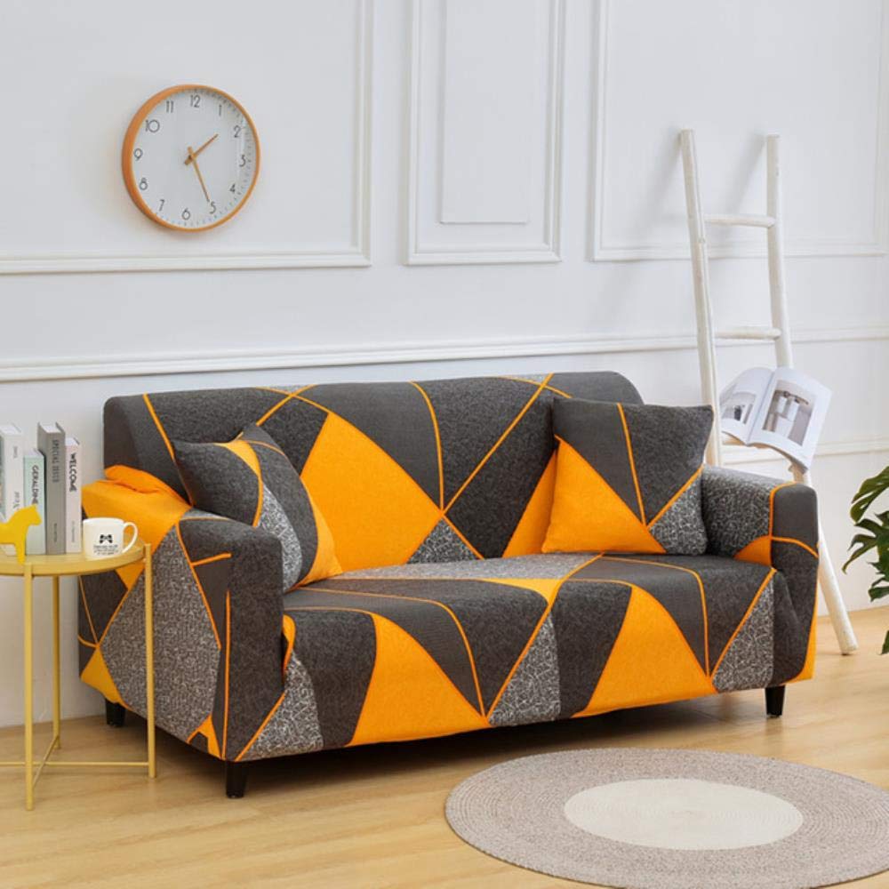 KUOSHAOYE Floral Printing Sofa Cover Elastic Sofa Slipcovers Sofa Covers for Living Room Corner Sofa Towel Couch Cover Furniture Slipcover,Color 8,4-seater 235-300cm