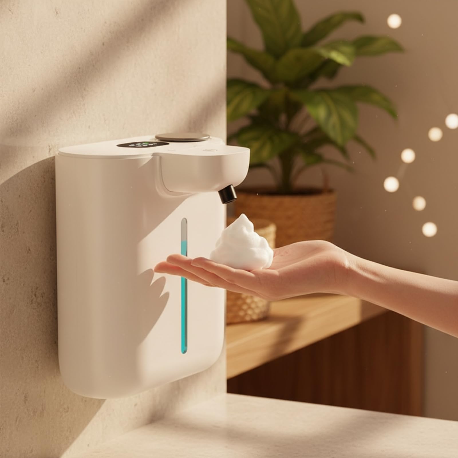 Dispensador Jabón con Pantalla LED, Líquido