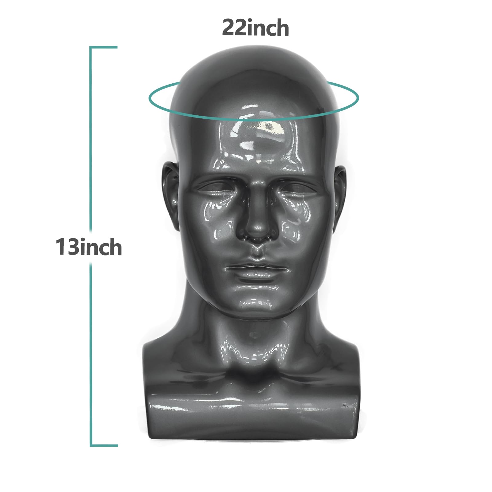 SK-QACD Male Mannequin Head Professional Cosmetology Manikin Head for Display Headset Headphone, Game Console, Hats - Image 4