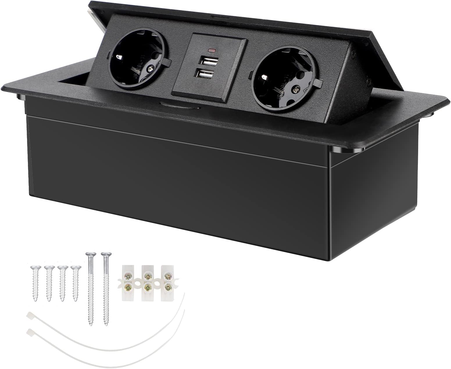 CPROSP Prise Encastrable Plan de Travail Noir, Multiprise Plan de
