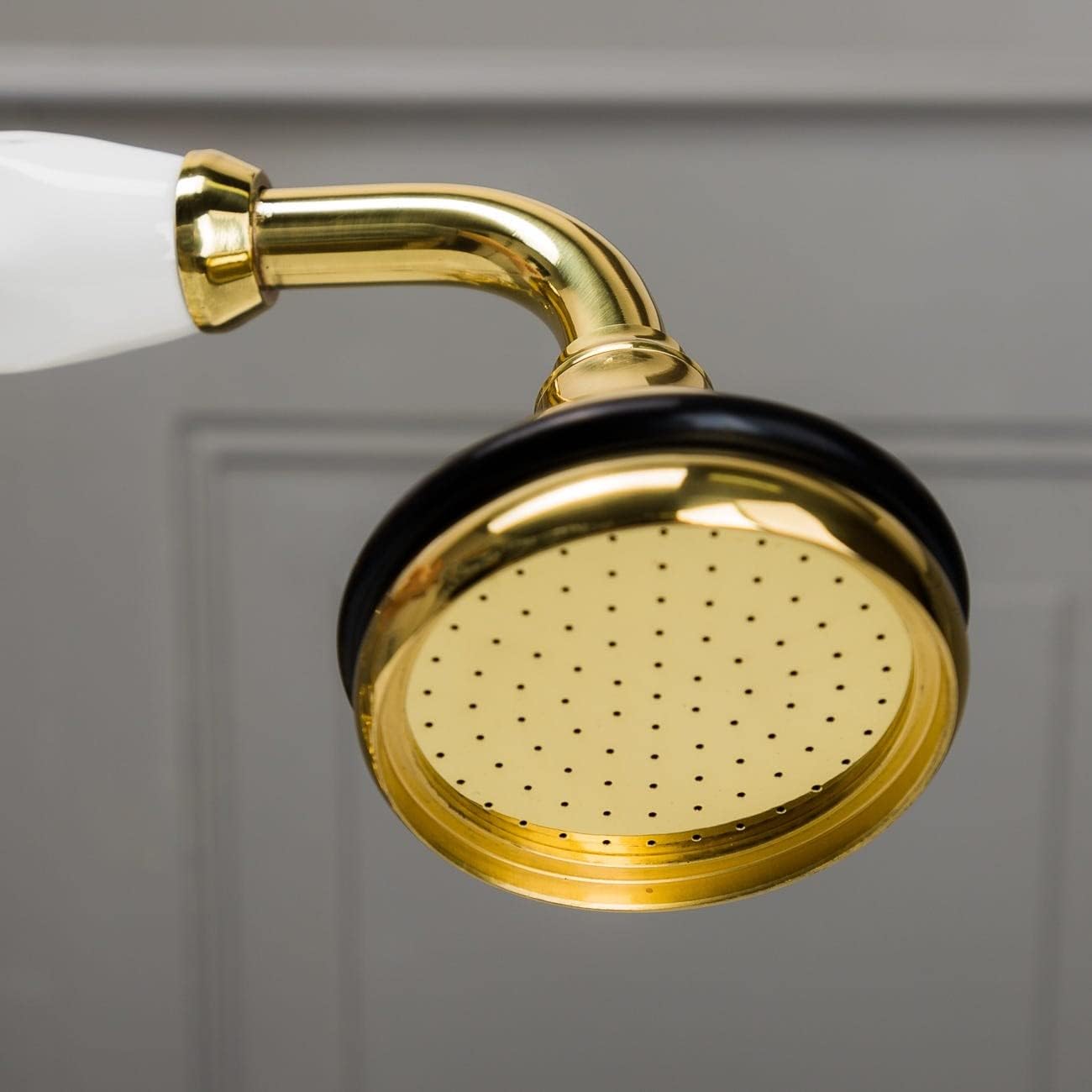 Vintage Tub & Bath Clawfoot Tub Rim Mount English Telephone Faucet with Handshower - Drain and Supply Lines Complete Set
