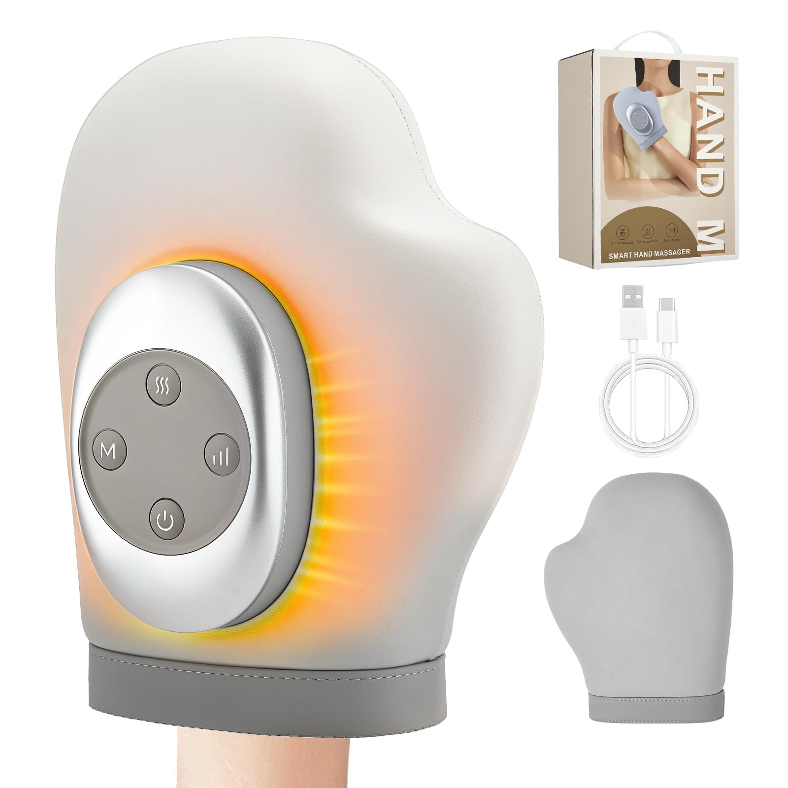 Masajeador de manos con calor y compresión,masajeador eléctrico de manos con 5 niveles de intensidad,3 temperaturas y 3 modos,temporizador de 15 min,guantes para artrosis,regalo para mujeres y hombres