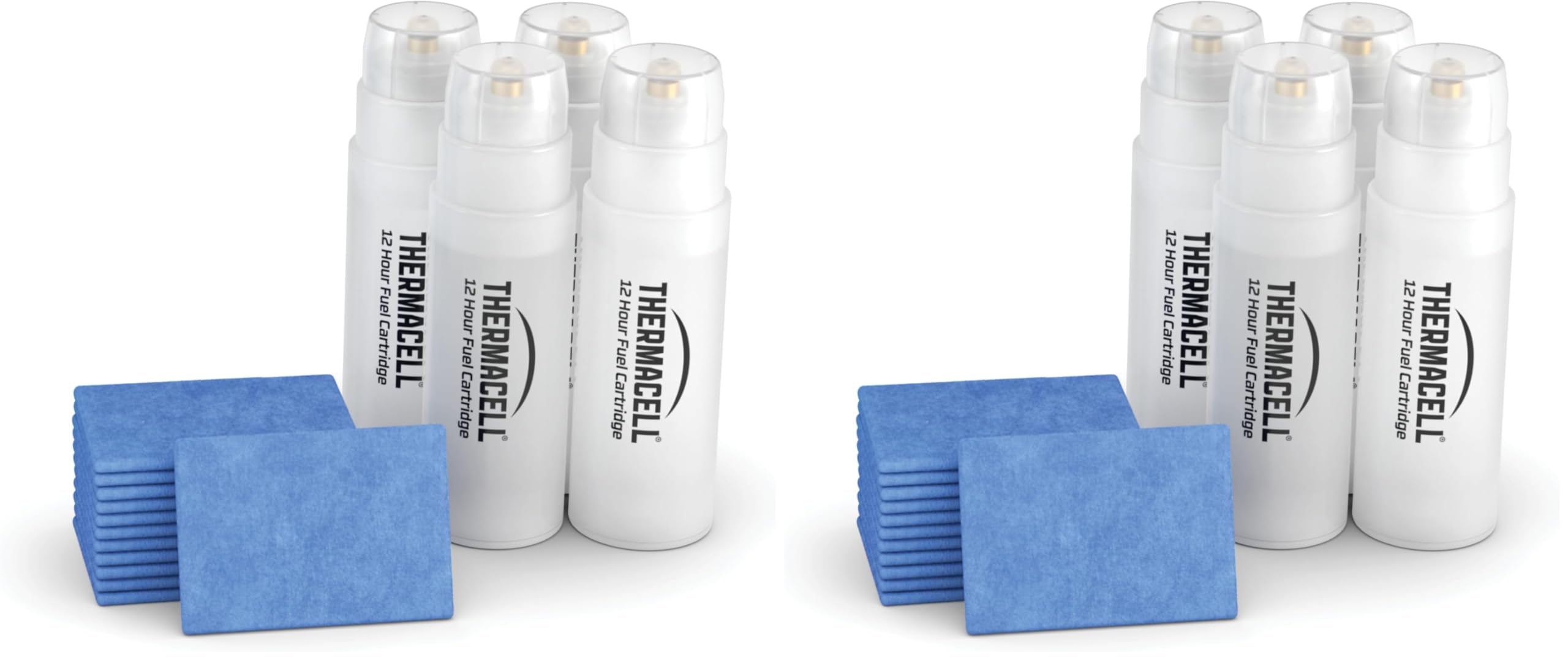 Thermacell Ricarica per Repellente Antizanzare, Protezione 21m², Inodore, Senza Spruzzi, Sicuro per Tutti, 48 Ore di Durata, 4 Cartucce + 12 Piastrine (Confezione da 2)