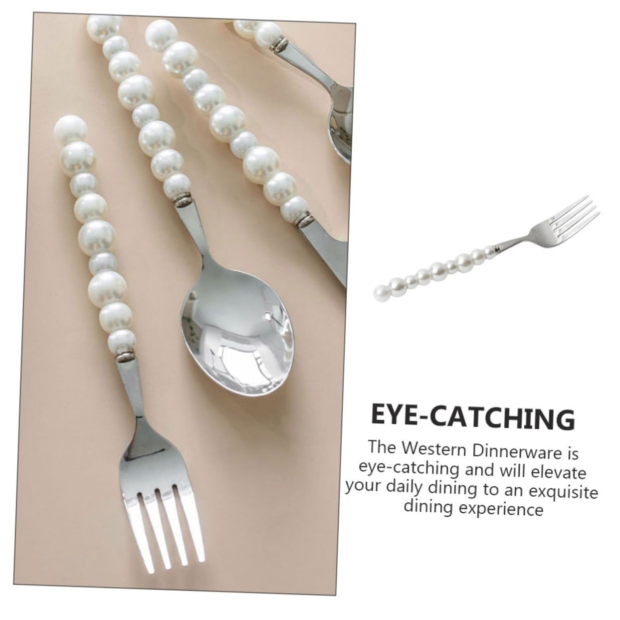 ABOOFAN Western Beading Handle Cutlery Elegant Utensils for Home and Restaurant Use for Steak Pasta and Desserts for Parties and Everyday Dining