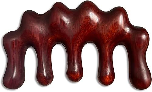 WOOKINGSTEN Peine de masaje de madera Gua Sha Peine de dientes anchos para cuero cabelludo de cabeza, facial, masaje corporal, masajeador de sándalo