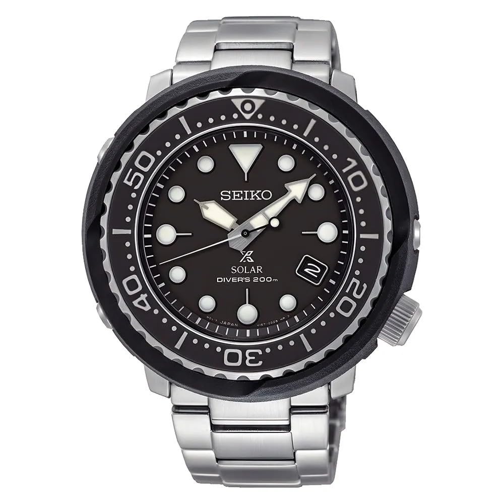 SEIKO Herren Analog Quarz Armbanduhr Solar Prospex Diver