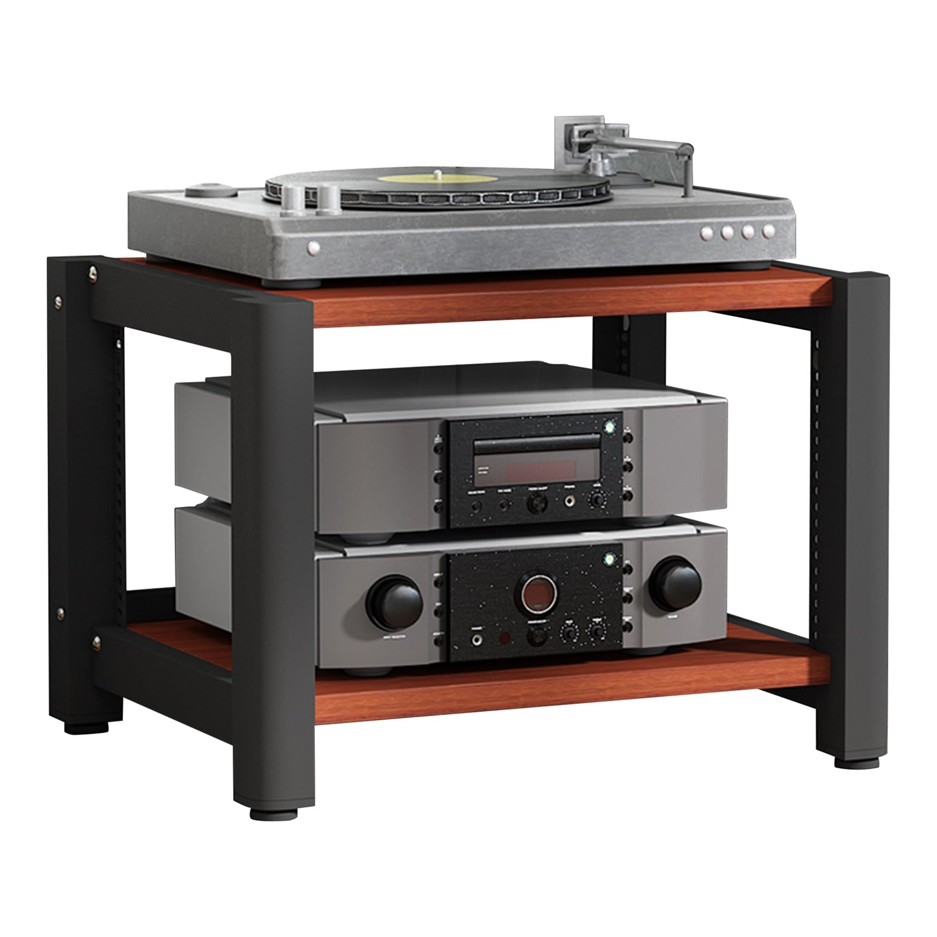 Supporto multimediale AV – Rack audio video a 2-5 livelli per console di gioco, sistemi HiFi, DVD e giradischi, mensola in legno per proiettori Xbox e accessori TV