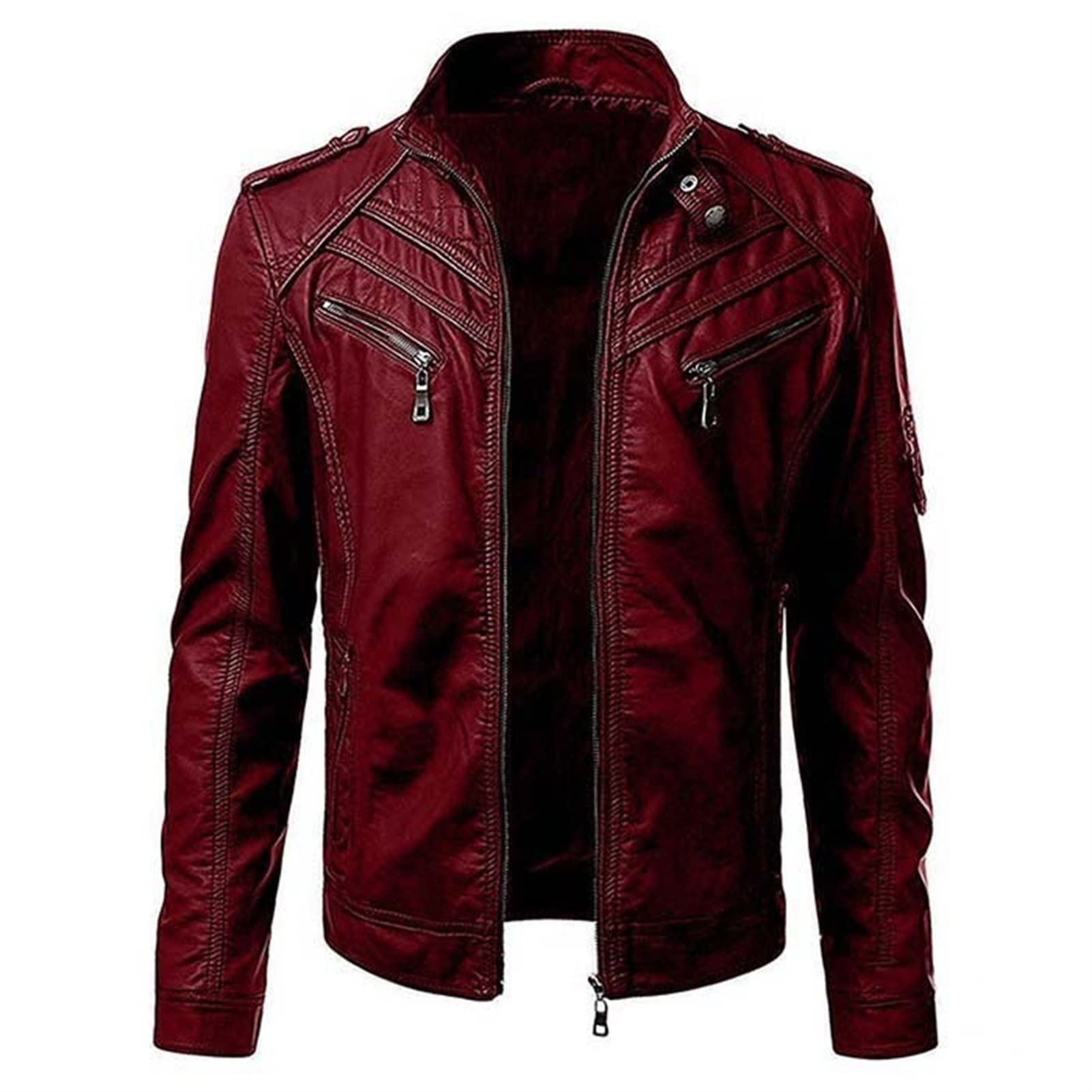 Chaqueta De Imitación De Cuero, Chaqueta para Hombre Acanalada Algodón De Transición Cazadora Moda Casual Chaqueta De Invierno para Hombre Acolchada (Color : Black, Size : XL)