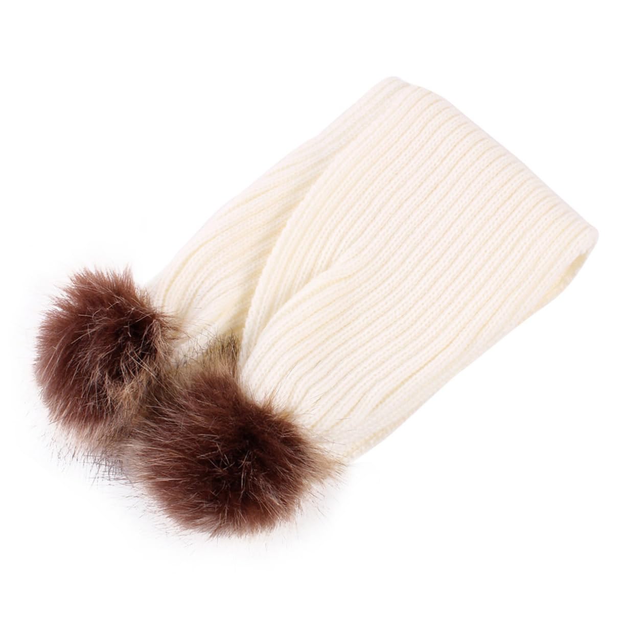 3pezzi Sciarpa Invernale Per Design Palle Calda e Morbida Accessorio Per Ragazzi e Ragazze Inverno Bianco