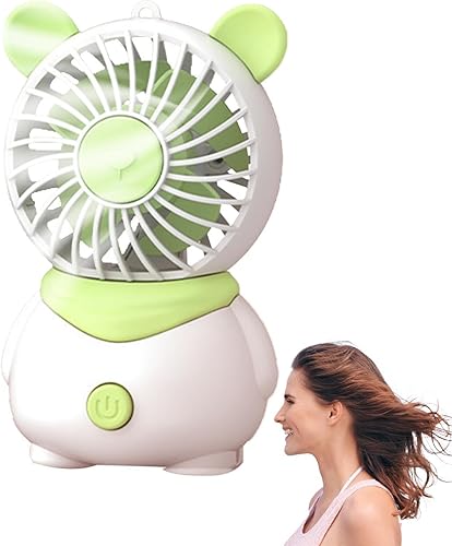 Miniatura 7 de Ventilador de escritorio USB, diseño de cerdo, bonito ventilador portátil pequeño, silencioso de mano de cerdo lindo ventilador de 4 hojas,