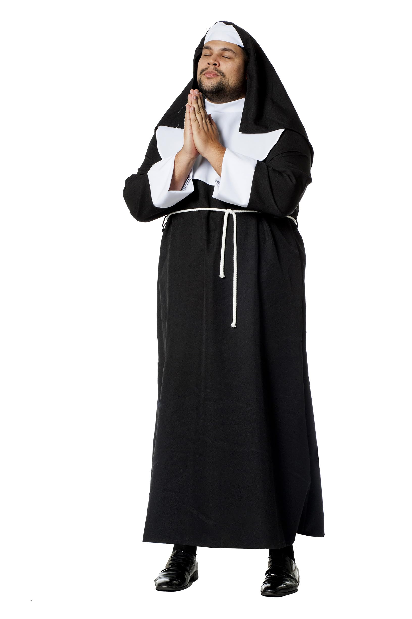 WILBERS & WILBERS 5164 Men's Nun Costume, 3-Piece with Robe, Hood and Belt, Classic Fancy Dress for Carnival, Size 62