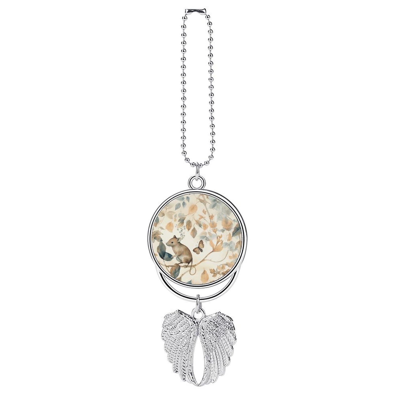 Mice and Leaves Car Charm Alloy Car Rear View Mirrors Hanging Ornaments Stylish Car Pendant Funny Auto Hanging Accessories Car Hanging Ornaments Gift for Women Men