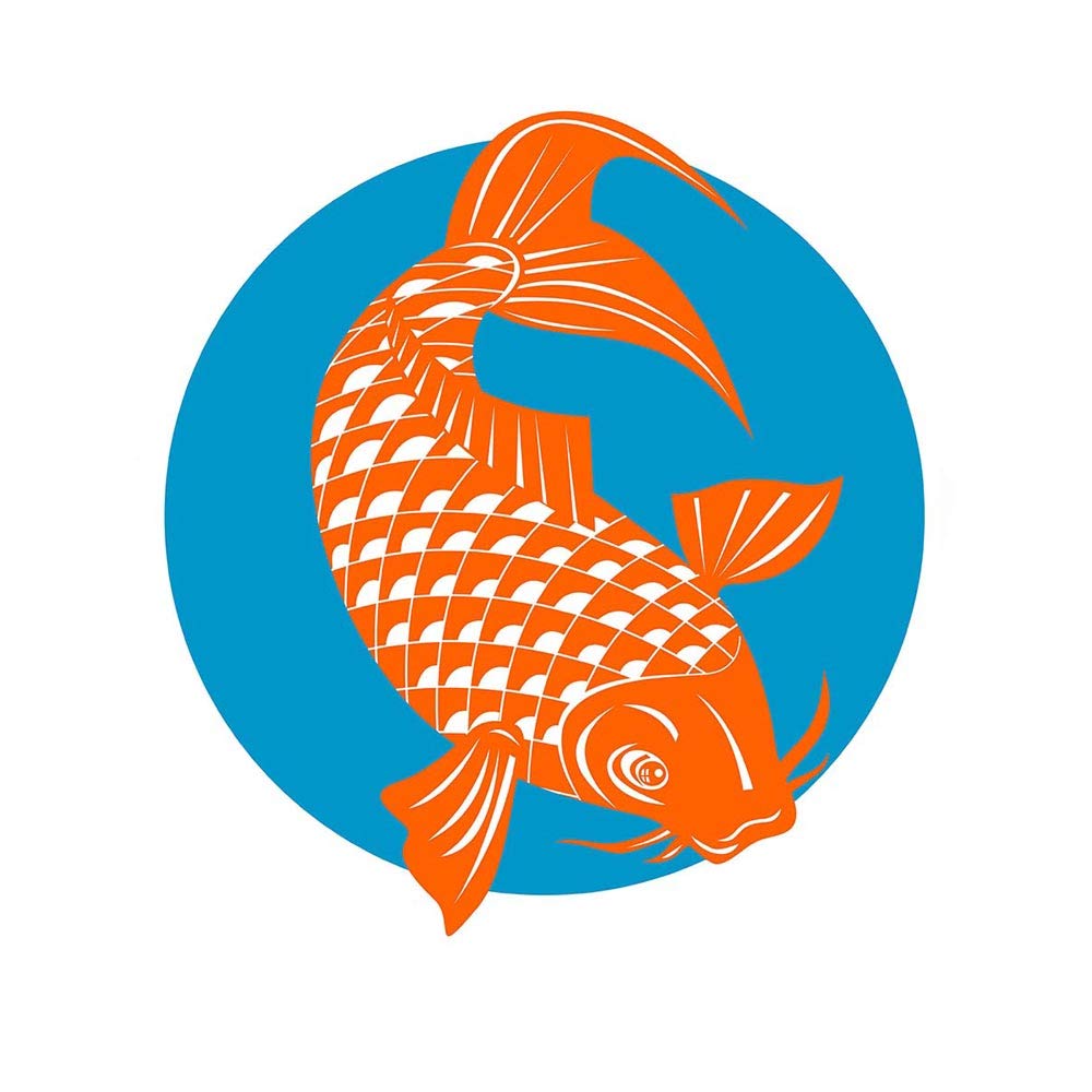 Wee Blue Coo Painting Koi Carp Gold Fish Japanese Scales Tail Fin Art Print Poster Wall Decor 12X16 Inch