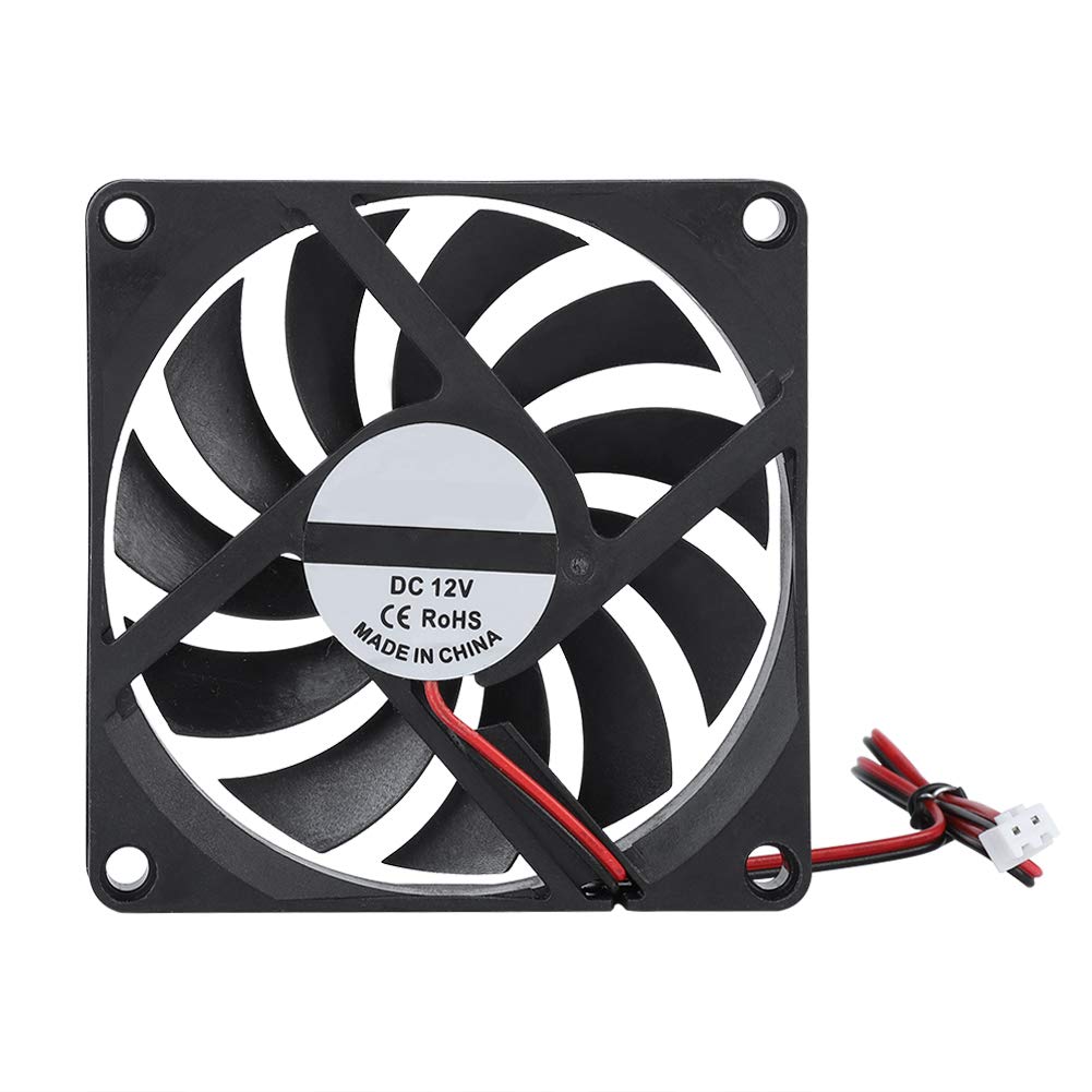 Qiilu 21.46CFM 2 Pieces 3D Printer Mounting Fan High Speed 12v 6000RPM 80mm Fans 12v Fans 80mm Fan 80x80x10 Stability Is Strong Low