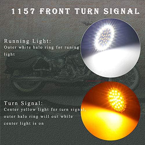 Motoparacc 1157 Front Led Turn Signal Lights, 2 Inch Bullet Running Light With Smoked Lens Cover Fits Harley Sporster 1200, Dyna, Road King, Street Glide, Softail 2020 #TOP2
