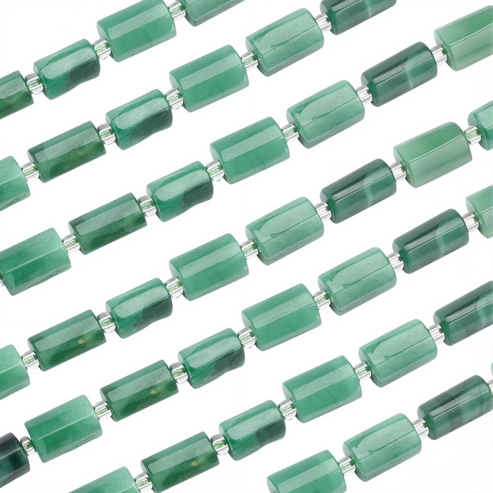 Perles tubulaires en fuchsite naturelle facettée SUNNYCLUE pour création de bracelets
